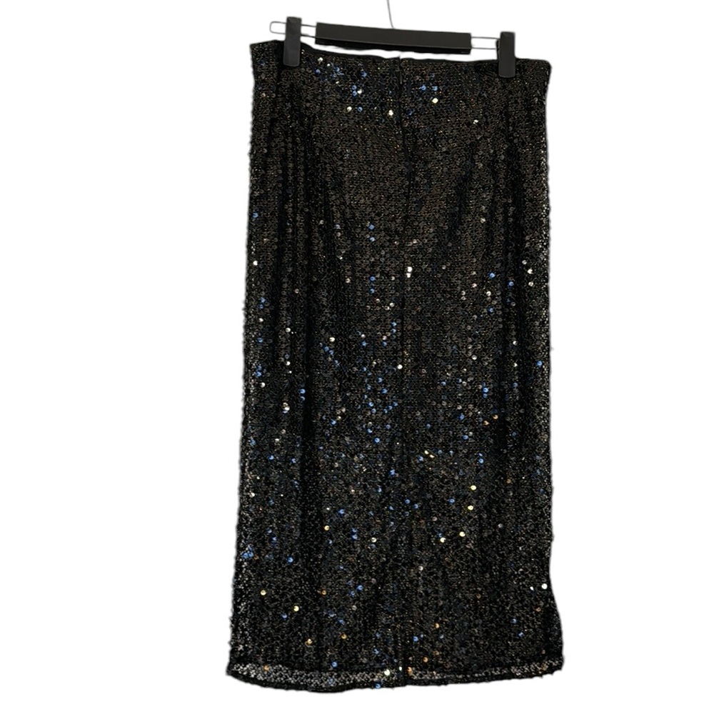 NEW J. Crew Collection Sequin Midi Skirt Size 4 Black Black Tie Party Night Out